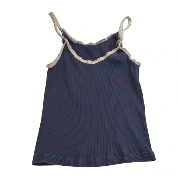 brandy melville navy blue and white trim tank top xs - Picture 2 of 7